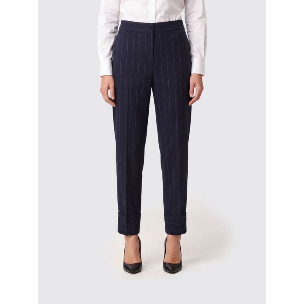 Liu Jo Women Pinstriped Straight-Leg Criªpe Trousers Liu Jo With Mid-Rise